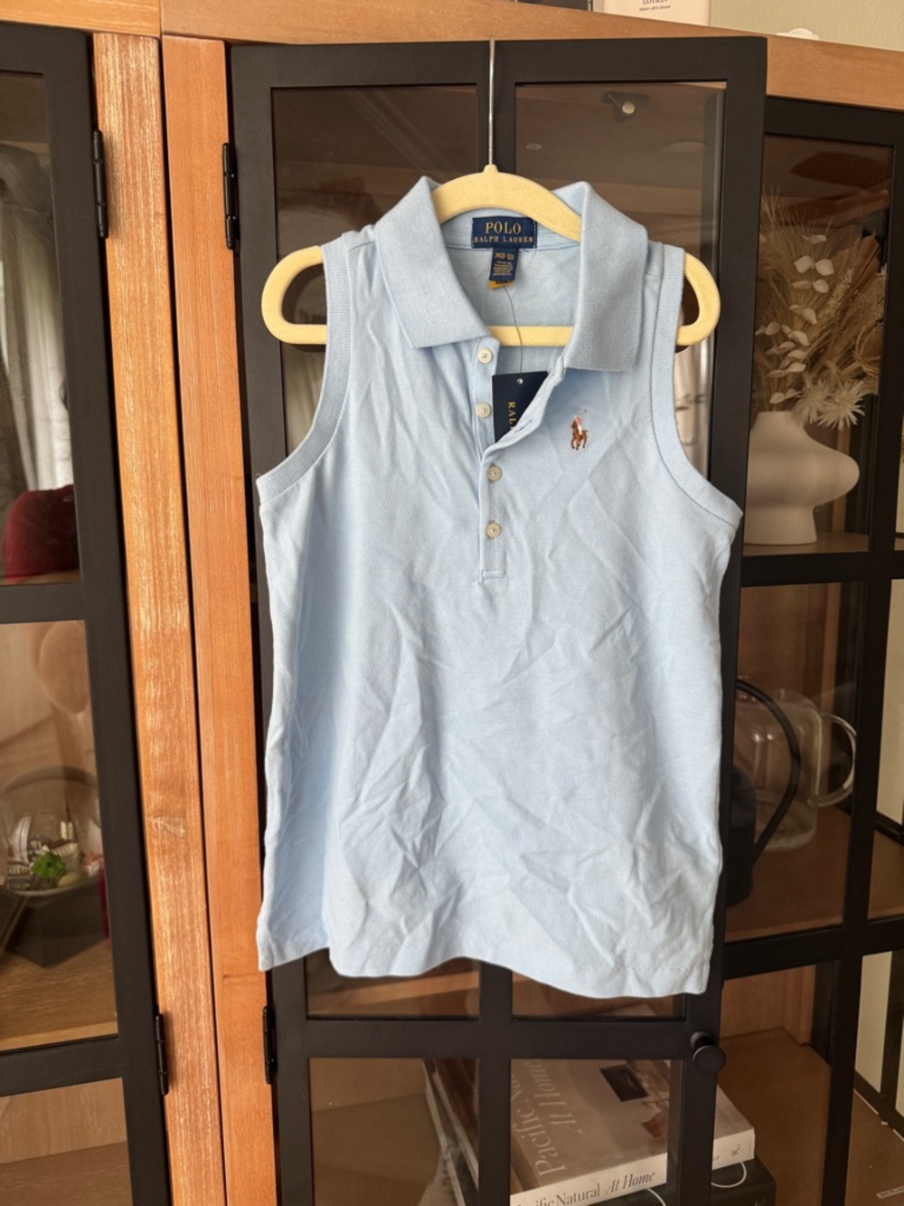 NEW Ralph Lauren Polo tank top sleeveless girl light shirt pony logo embroidered - Picture 7 of 7